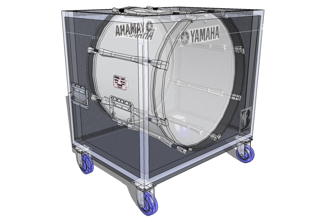 Single 24 inch Marching Bass Case - Brady Cases - 2