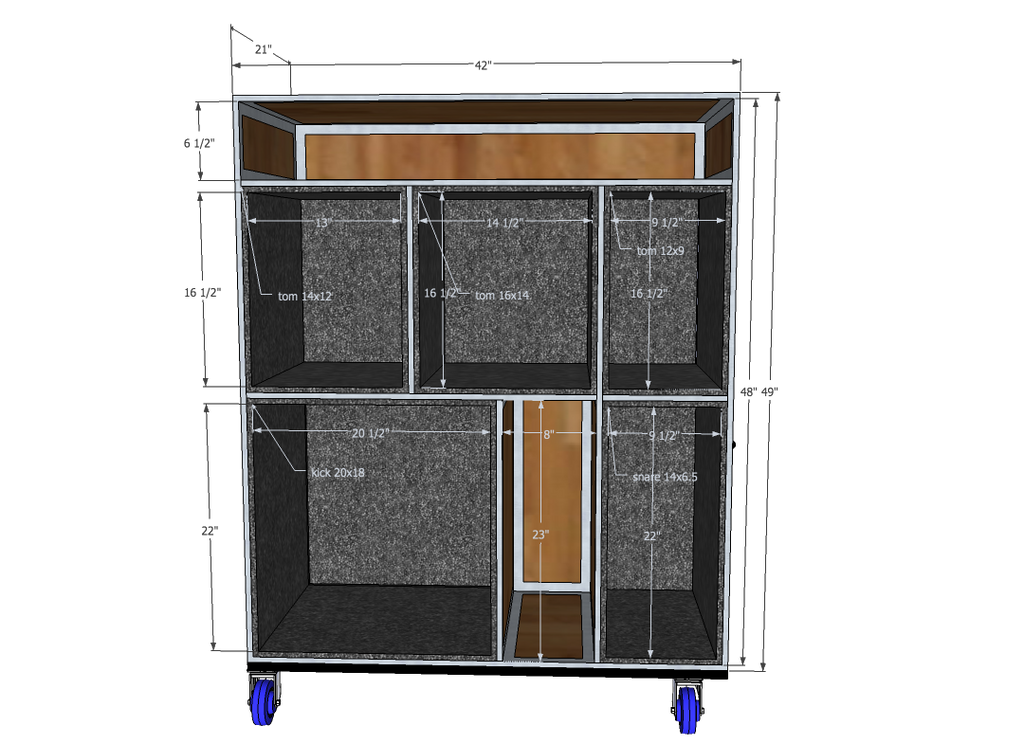 Drum Case Trunk or Vault - Brady Cases - 4