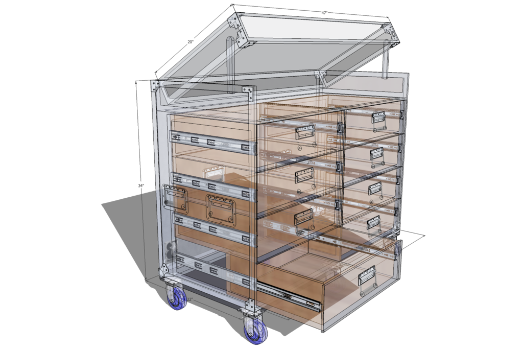 Display Case Plexiglass W/ Ratcheting Display - Brady Cases - 2