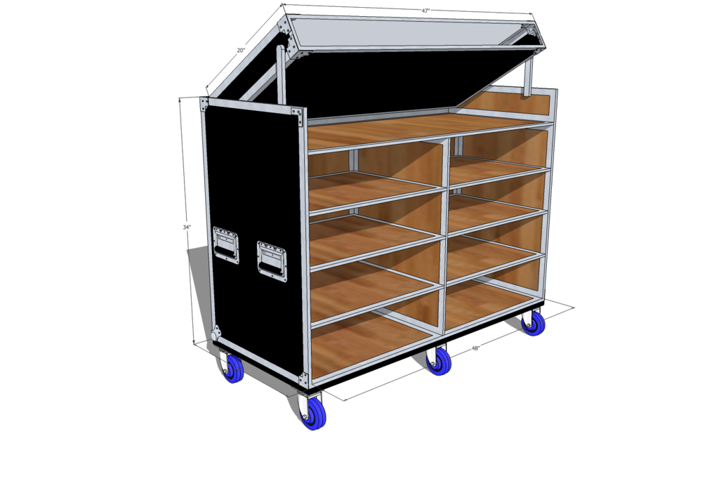 Display Case Plexiglass W/ Ratcheting Display - Brady Cases - 4