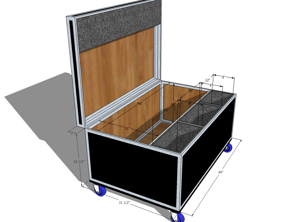 Drum Case Trunk or Vault - Brady Cases - 17
