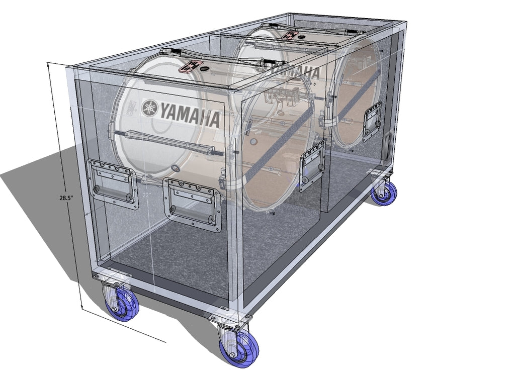 Dual Marching Snare Case - Brady Cases - 2