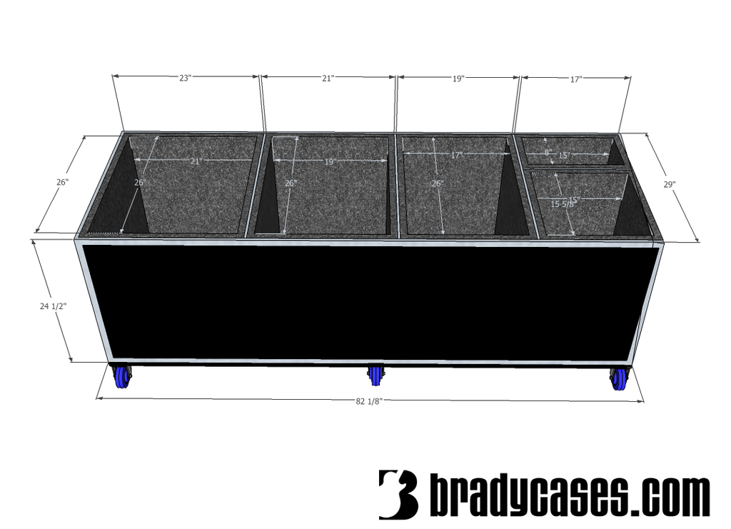 Drum Case Trunk or Vault - Brady Cases - 18