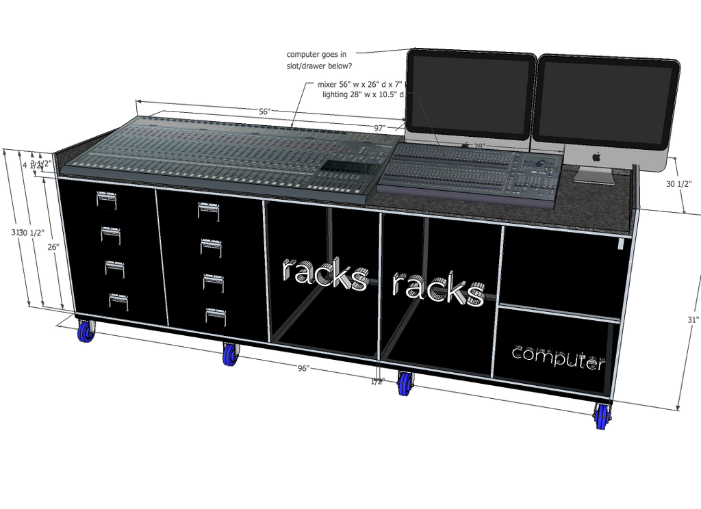Mixer/Rack case - Brady Cases - 7